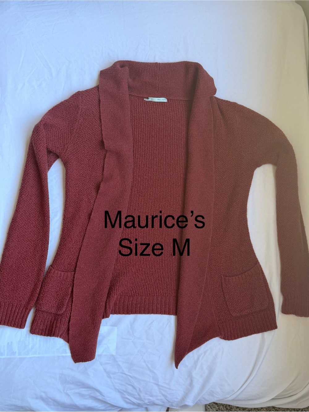 Maurices Open-Front Cardigan Sweater - Rust Red